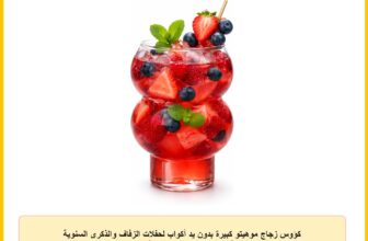 كؤوس زجاج موهيتو كبيرة بدون يد أكواب لحفلات الزفاف والذكرى السنوية وأعياد الميلاد 350 مل قطعة واحدة