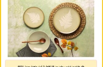 طقم عشاء من لوتوس، مكون من 18 قطعة، 3 ألوان متعددة، موديل 6031