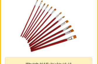 فرش الوان مائية وزيتية – 12 فرشاة، مقاسات مختلفة