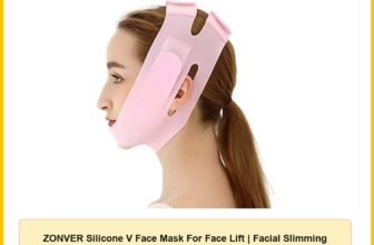 ZONVER Silicone V Face Mask For Face Lift | Facial Slimming Bandage For Chin & Cheek | Double Chin Reducer For Women & Men | Skin Tightening Belt For Slim Lift, 1 Count