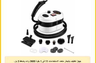 جهاز تنظيف بالبخار متعدد الاستخدامات 11 في 1 بقوة 3600 وات وضغط 3 بار، خزان مياه مرئي 1.2 لتر، تسخين خلال 15 ثانية و6 مستويات تحكم، مع طقم مفك دقيق 24 رأس و6 قطع بديل مسمار