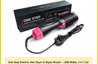 One Step Electric Hair Dryer & Styler Brush – 1200 Watts, 3 in 1 for Perfect Drying, Straightening, and Styling!