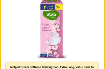 Molped Dream Softness Sanitary Pad, Extra Long, Value Pack 14 Units, Cotton Material, Maxi Compressed, Musk for Heavy Flow