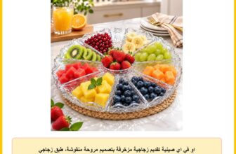 او في اي صينية تقديم زجاجية مزخرفة بتصميم مروحة منقوشة، طبق زجاجي شفاف للحلويات والمكسرات والحلوى والفواكه والمقبلات، طبق تقديم انيق للمنزل والحفلات والتجمعات