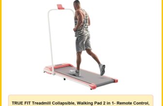TRUE FIT Treadmill Collapsible, Walking Pad 2 in 1- Remote Control, 5 Years Warranty -Foldable Home Under Desk -Office – Space Saving -1-8 KM/H -Installation-Free-TRUE FIT -3100
