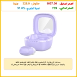 سماعات أذن بلوتوث 5.3 ستيريو نقية بتقنية إلغاء الضوضاء النشط والبيئية موديل BH-T23، بمشغلات 8 ملم وبطارية بعمر 30 ساعة تدوم حتى 6 ساعات تشغيل متواصل، مقاومة للرذاذ بمعيار IP4 من تشويتيك، لون أرجواني