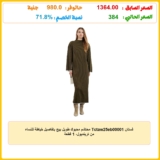 فستان Tctaw25eb00001 محتشم محبوك طويل بيج بتفاصيل خياطة للنساء من ترينديول، 1 قطعة