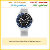 تومي ساعة كاجوال بسوار من الستانلس ستيل للرجال، لون اسود، تناظري