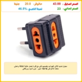محول تمديد ثلاثي الجوانب بتصميم ذكي مع قدرة تحمل عالية الكثافة وعملي متعدد الأغراض 10/16 امبير – لون أسود وبرتقالي