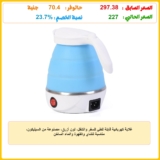 غلاية كهربائية قابلة للطي للسفر والتنقل، لون أزرق، مصنوعة من السيليكون، مناسبة للشاي والقهوة والماء الساخن