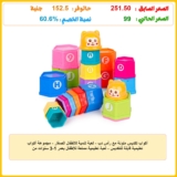 أكواب تكديس ملونة مع رأس دب – لعبة تنمية للأطفال الصغار – مجموعة أكواب تعليمية قابلة للتكديس – لعبة تعليمية ممتعة للأطفال بعمر 1-3 سنوات من كيدززون