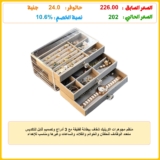 منظم مجوهرات اكريليك شفاف ببطانة قطيفة مع 3 أدراج وتصميم قابل للتكديس متعدد الوظائف للحلقان والخواتم والقلائد والساعات وغيرها ومناسب للإهداء للنساء من يابيلي، (لون رمادي)