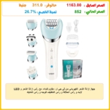 جهاز إزالة الشعر الكهربائي من في جي آر، مقاوم للماء، مع رأس إزالة الشعر و LED لايت و رأس الحلاقة و رأس التنظيف للوجه و رأس التدليك